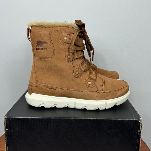 New Sorel Explorer Next Joan WP Boots Velvet Tan, Fawn Leather Women's Size 8.5 - Picture 5 of 9
